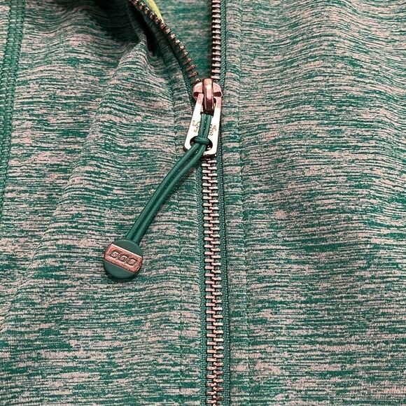 Dick’s LJ Black - low waist zip up workout jacket with hood teal and lime - S - Picture 6 of 12